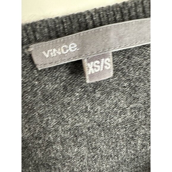 VINCE Dolman Sleeve 100% Cashmere Tunic Boxy Sweater Womens XS/S Gray Colorblock - Picture 3 of 8